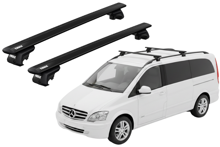 Barras THULE EVO WingBar para autos MERCEDES BENZ V-Class 1997 a 2014 negro