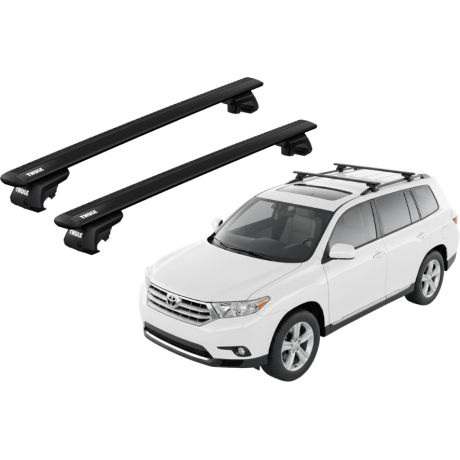 Barras THULE EVO WingBar para autos TOYOTA Kluger 2007 a 2013 negro
