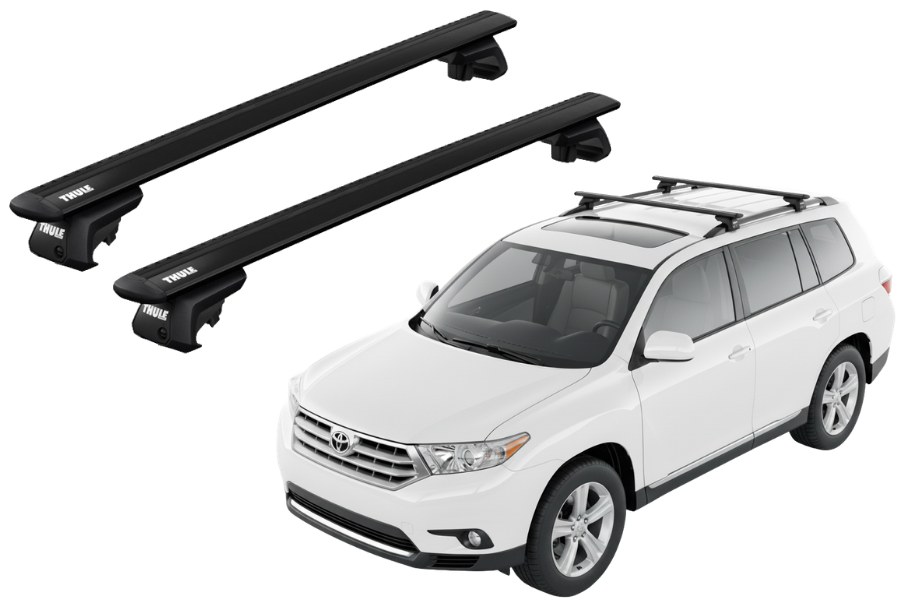 Barras THULE EVO WingBar para autos TOYOTA Kluger 2007 a 2013 negro