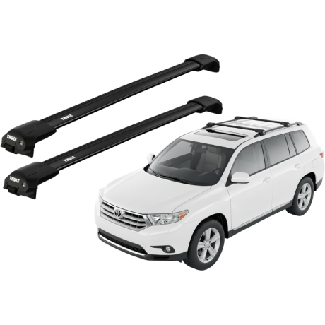 Barras THULE EDGE Flush para autos TOYOTA Kluger 2007 a 2013 negro