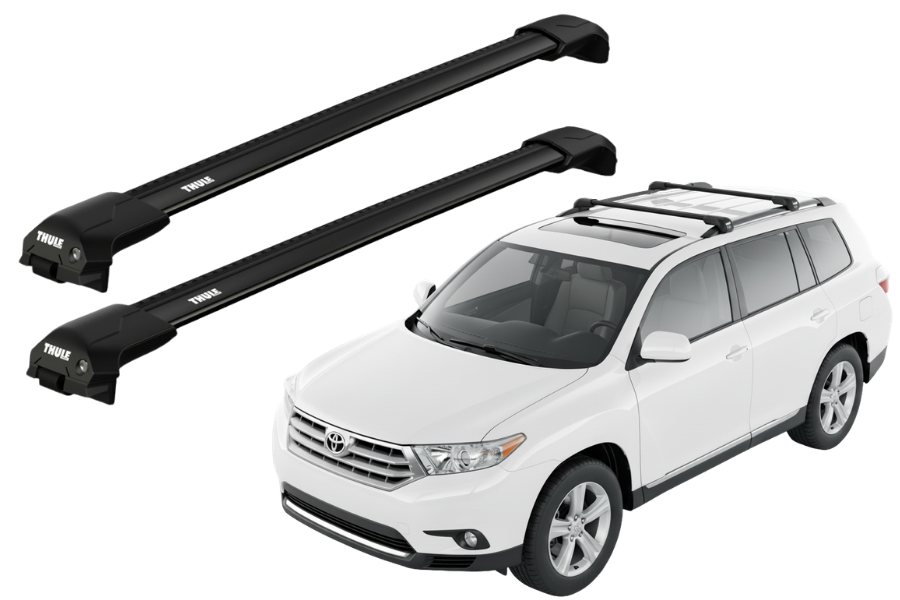 Barras THULE EDGE Flush para autos TOYOTA Kluger 2007 a 2013 negro