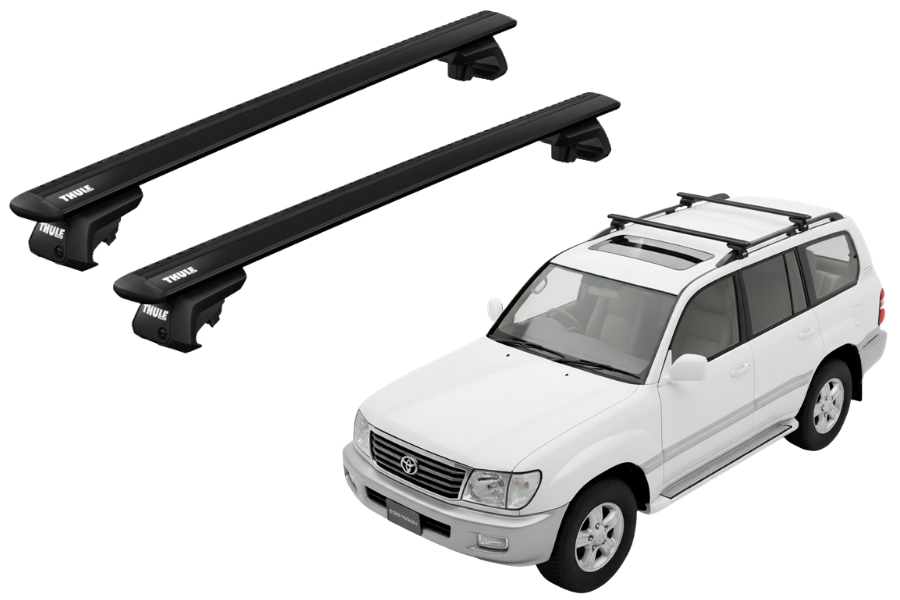 Barras THULE EVO WingBar para autos TOYOTA Land Cruiser 1998 a 2002 negro