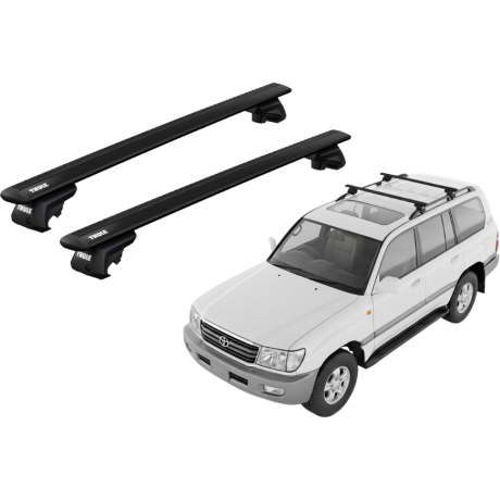 Barras THULE EVO WingBar para autos TOYOTA Land Cruiser 100 1998 a 2001 negro