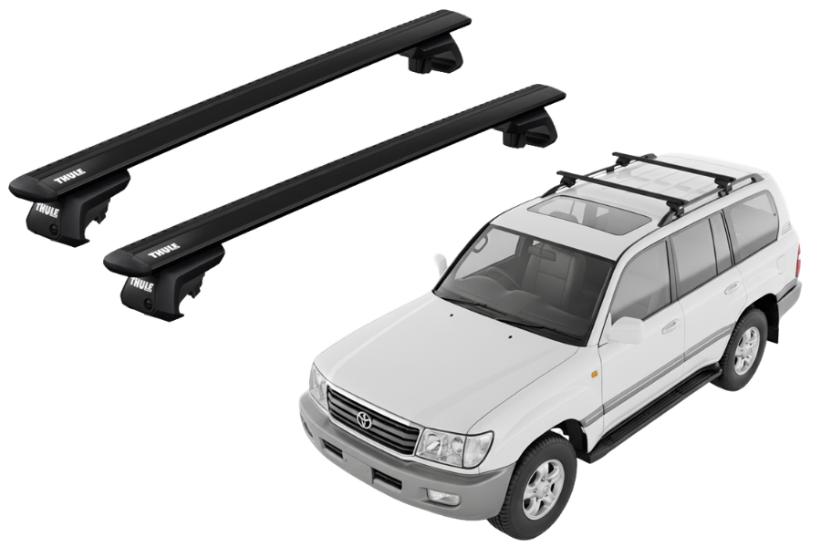 Barras THULE EVO WingBar para autos TOYOTA Land Cruiser 100 1998 a 2001 negro