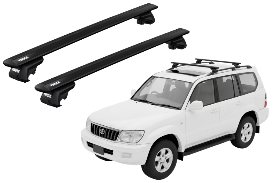 Barras THULE EVO WingBar para autos TOYOTA Land Cruiser Prado 1998 a 2002 negro