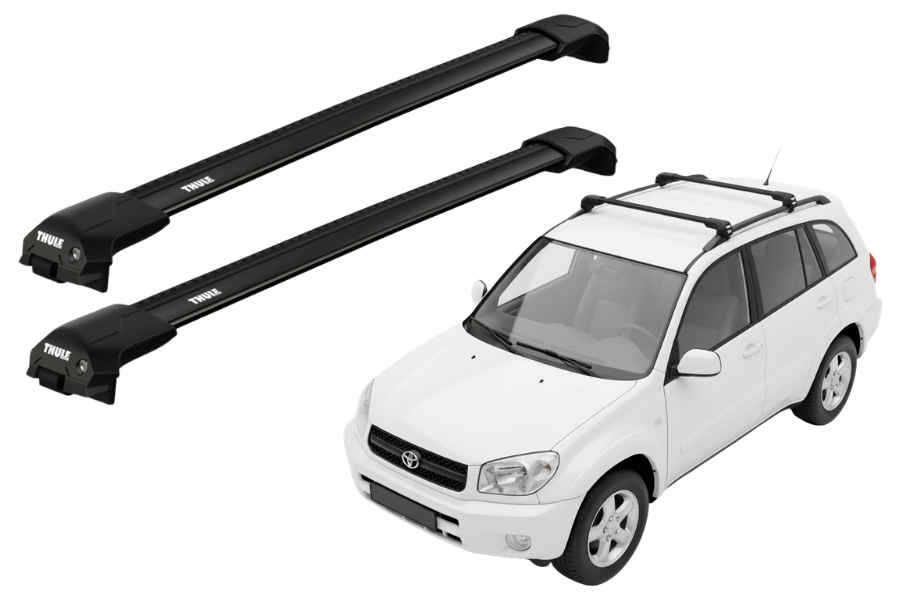 Barras THULE EDGE Flush para autos TOYOTA RAV 4 2000 a 2003 negro