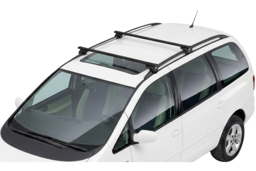 Barras THULE EVO WingBar para autos VOLKSWAGEN Sharan 1996 a 2000 negro