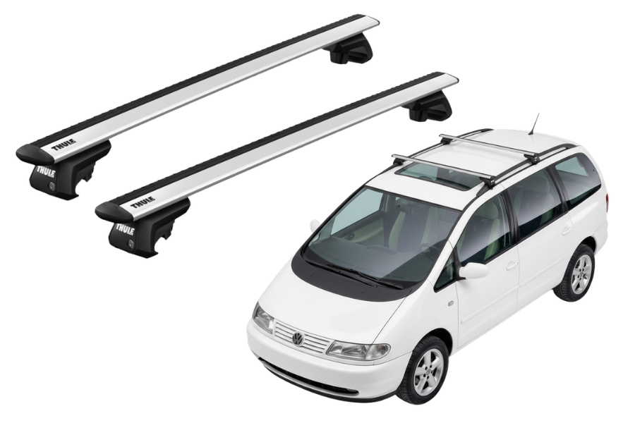 Barras THULE EVO WingBar para autos VOLKSWAGEN Sharan 1996 a 2000