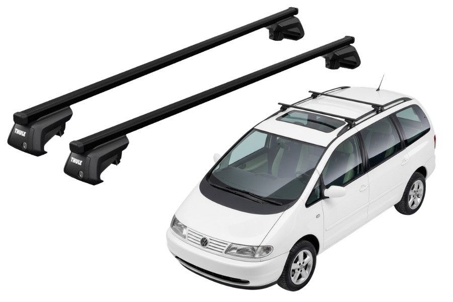 Barras THULE EVO SquareBar para autos VOLKSWAGEN Sharan 1996 a 2000