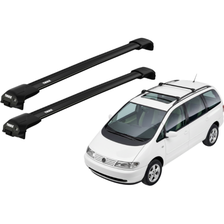 Barras THULE EDGE Flush para autos VOLKSWAGEN Sharan 1996 a 2000 negro