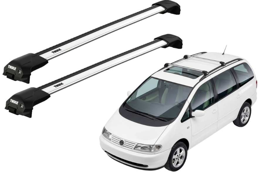 Barras THULE EDGE Flush para autos VOLKSWAGEN Sharan 1996 a 2000