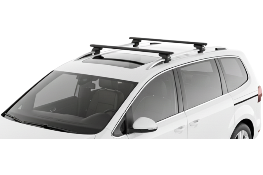 Barras THULE EVO WingBar para autos VOLKSWAGEN Sharan desde 2010 negro