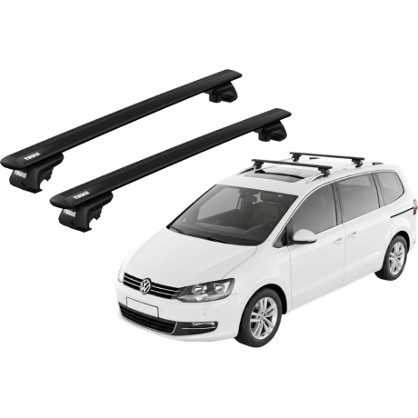 Barras THULE EVO WingBar para autos VOLKSWAGEN Sharan desde 2010 negro
