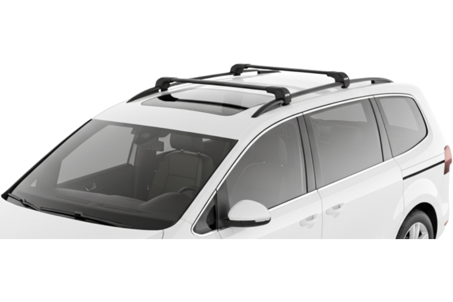 Barras THULE EDGE Flush para autos VOLKSWAGEN Sharan desde 2010 negro