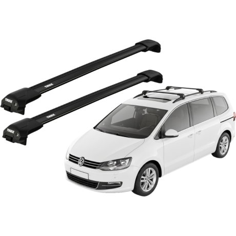 Barras THULE EDGE Flush para autos VOLKSWAGEN Sharan desde 2010 negro