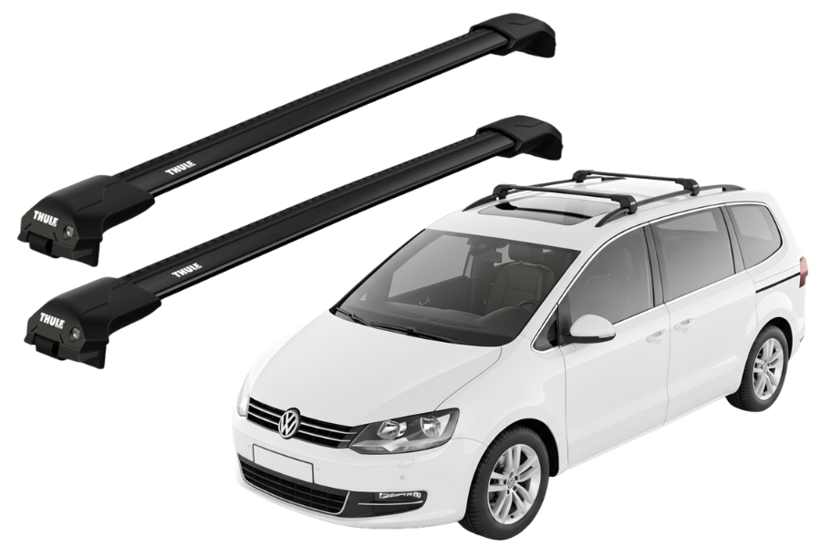 Barras THULE EDGE Flush para autos VOLKSWAGEN Sharan desde 2010 negro