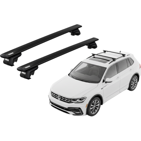 Barras THULE EVO WingBar para autos VOLKSWAGEN Tiguan Allspace desde 2017-2021 negro