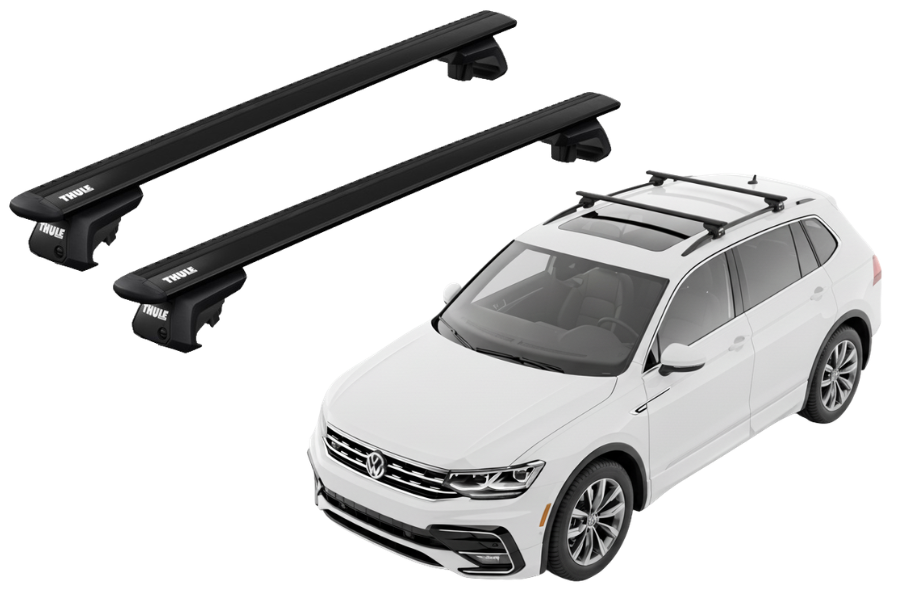 Barras THULE EVO WingBar para autos VOLKSWAGEN Tiguan Allspace desde 2017-2021 negro