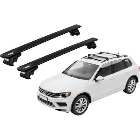 Barras THULE EVO WingBar para autos VOLKSWAGEN Touareg 2010 a 2018 negro