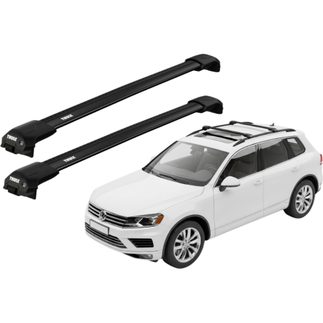 Barras THULE EDGE Flush para autos VOLKSWAGEN Touareg 2010 a 2018 negro
