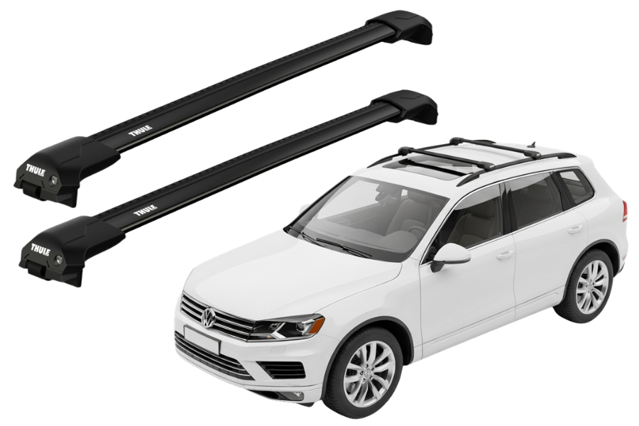 Barras THULE EDGE Flush para autos VOLKSWAGEN Touareg 2010 a 2018 negro