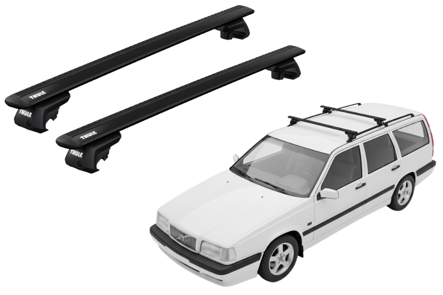 Barras THULE EVO WingBar para autos VOLVO 850 1993 a 1996 negro