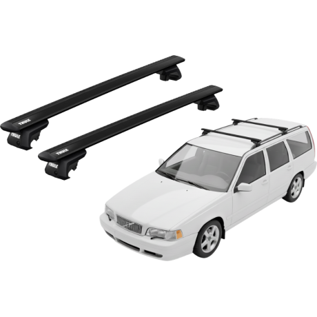 Barras THULE EVO WingBar para autos VOLVO V70 1997 a 1999 negro