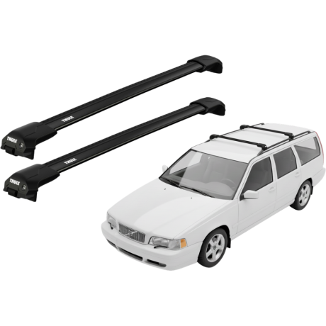 Barras THULE EDGE Flush para autos VOLVO V70 1997 a 1999 negro