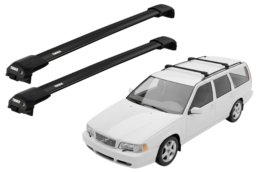 Barras THULE EDGE Flush para autos VOLVO V70 1997 a 1999 negro
