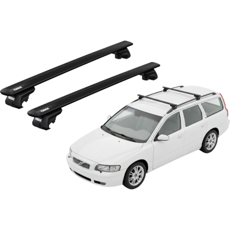 Barras THULE EVO WingBar para autos VOLVO V70 2000 a 2003 negro