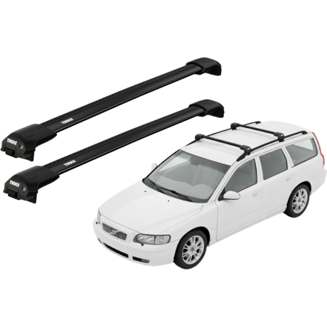 Barras THULE EDGE Flush para autos VOLVO V70 2000 a 2003 negro