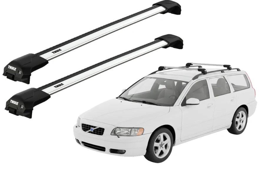 Barras THULE EDGE Flush para autos VOLVO V70 2004 a 2007