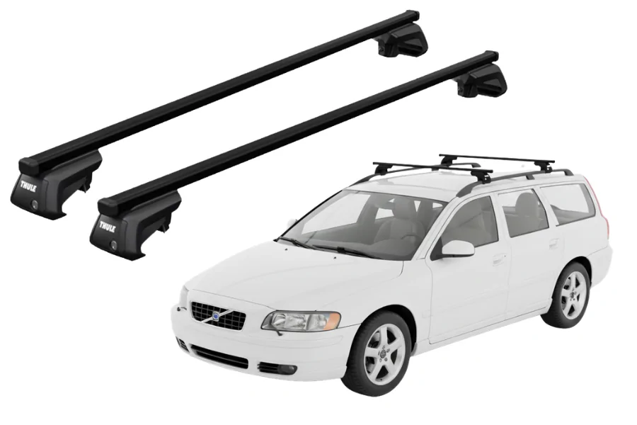 Barras THULE EVO SquareBar para autos VOLVO V70 2004 a 2007