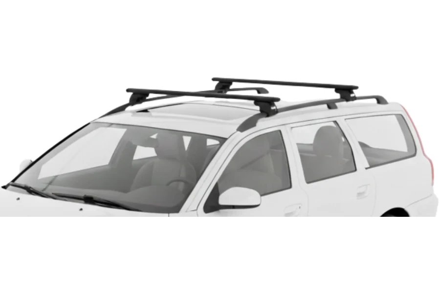 Barras THULE EVO WingBar para autos VOLVO V70 2004 a 2007 negro