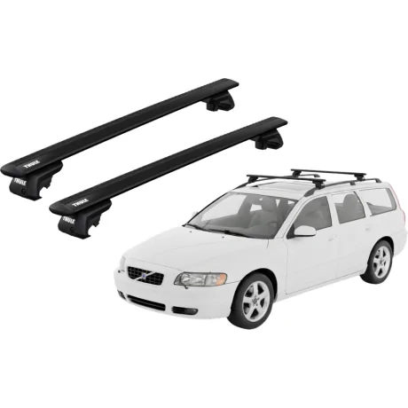 Barras THULE EVO WingBar para autos VOLVO V70 2004 a 2007 negro