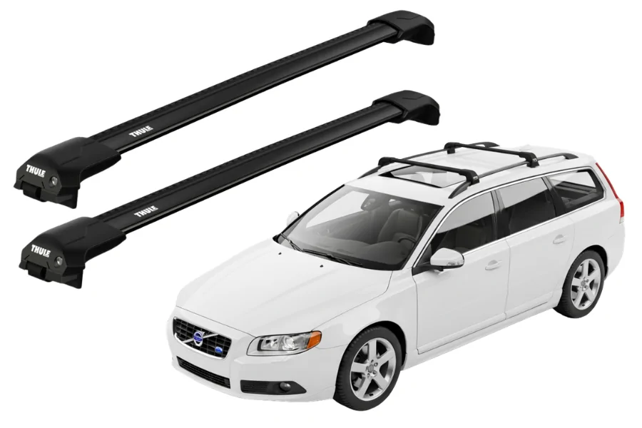Barras THULE EDGE Flush para autos VOLVO V70 2007 a 2016 negro