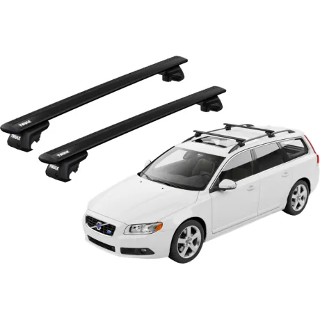 Barras THULE EVO WingBar para autos VOLVO V70 2007 a 2016 negro