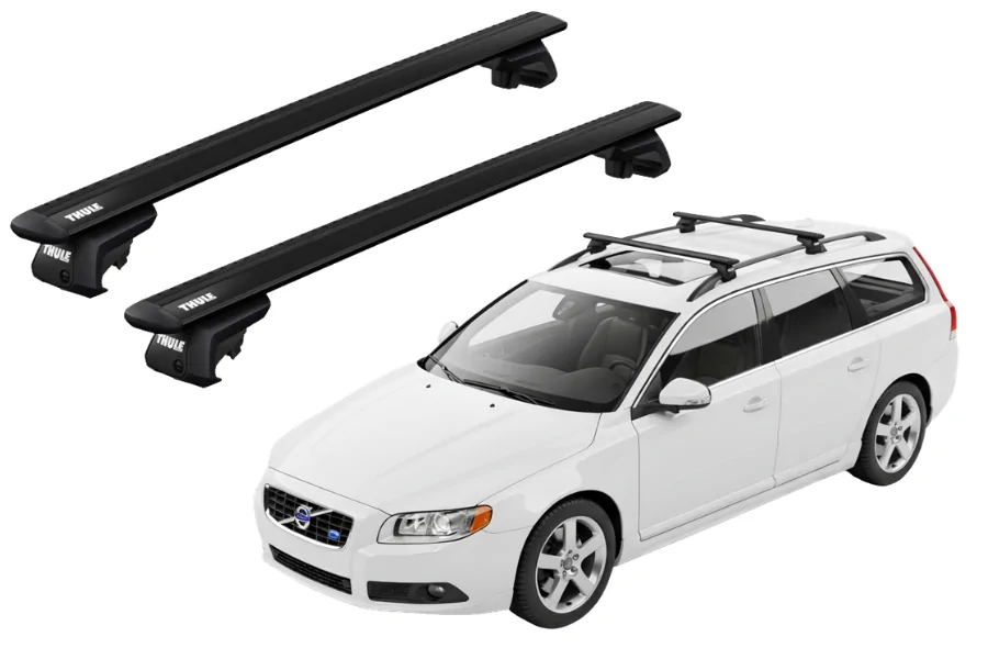 Barras THULE EVO WingBar para autos VOLVO V70 2007 a 2016 negro