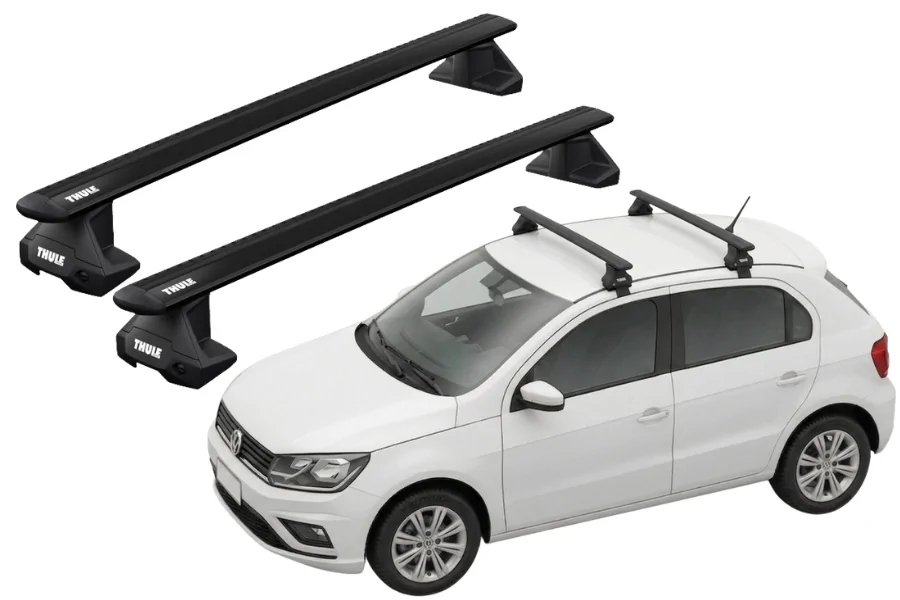 Barras THULE EVO WingBar para autos VOLKSWAGEN Polo 2009 a 2017 negro
