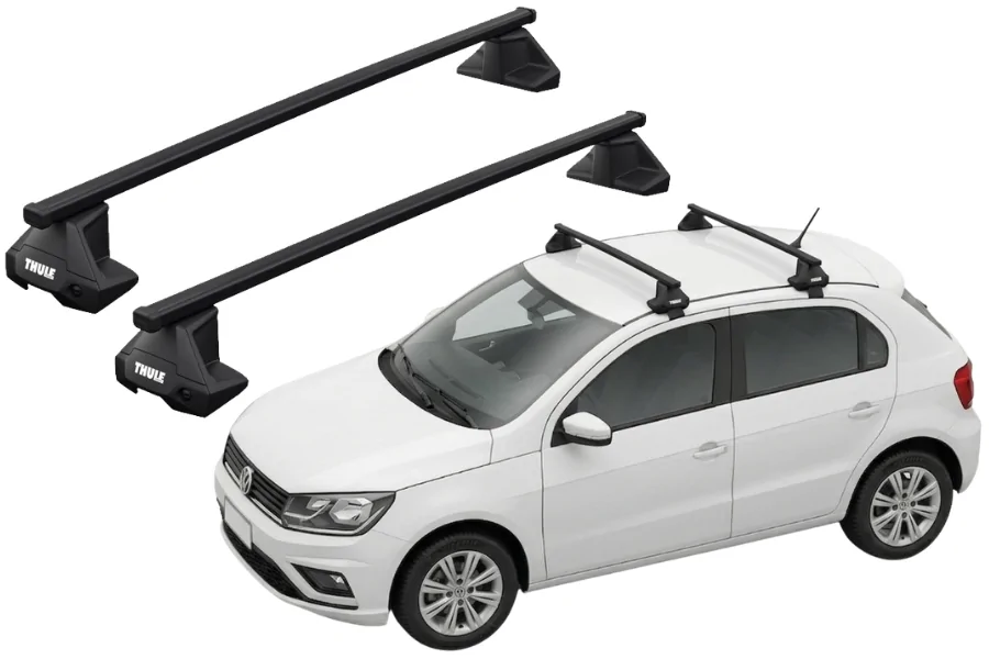 Barras THULE EVO SquareBar para autos VOLKSWAGEN Polo 2009 a 2017