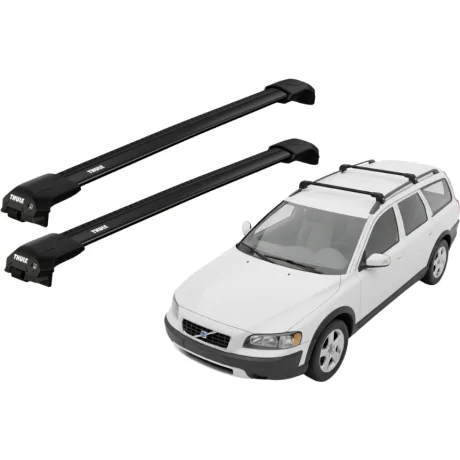 Barras THULE EDGE Flush para autos VOLVO XC70 2003 a 2006 negro