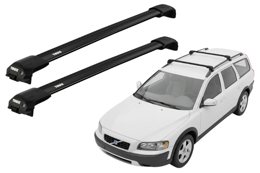 Barras THULE EDGE Flush para autos VOLVO XC70 2003 a 2006 negro