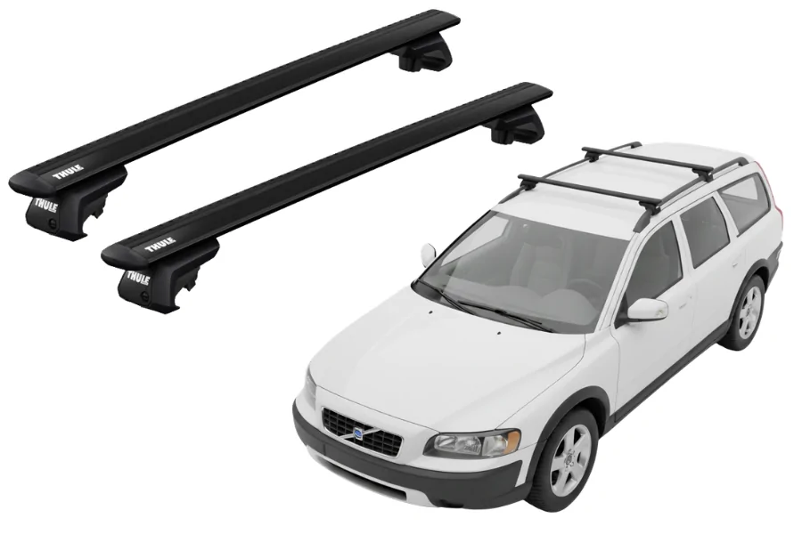 Barras THULE EVO WingBar para autos VOLVO XC70 2003 a 2006 negro