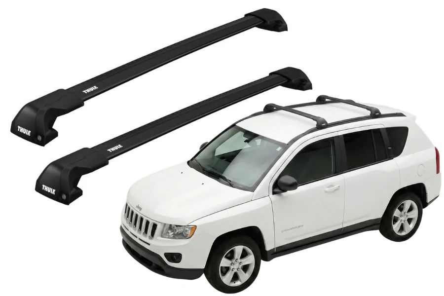 Barras THULE EDGE Flush para autos JEEP Compass 2011 a 2016 negro