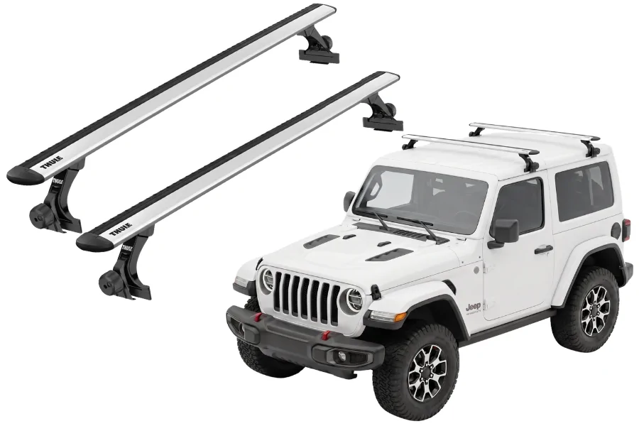 Barras THULE de canaletas para autos JEEP Wrangler desde 1986 - 2023 negro