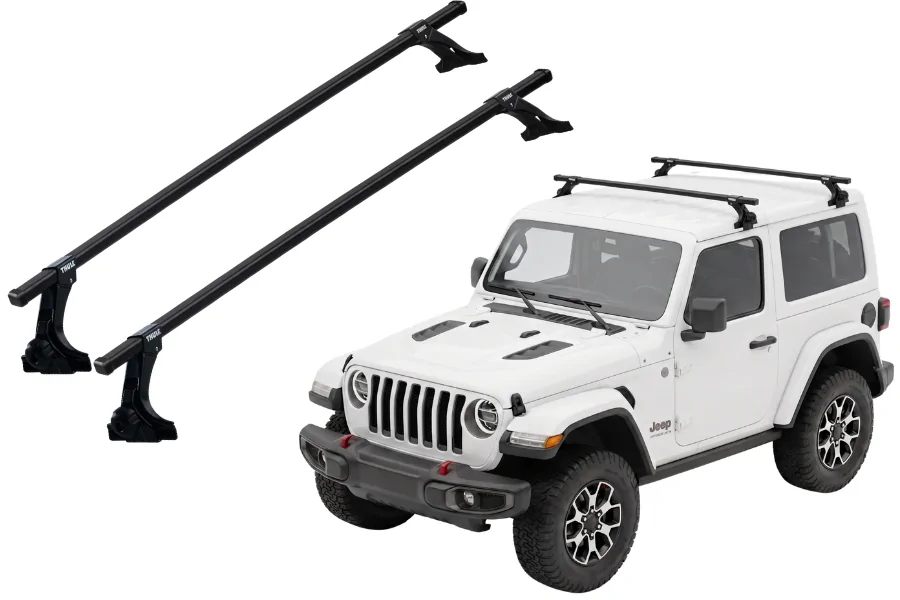 Barras THULE de canaletas para autos JEEP Wrangler desde 1986 - 2023 negro
