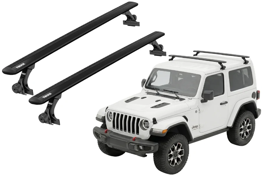 Barras THULE de canaletas para autos JEEP Wrangler desde 1986 - 2023 negro