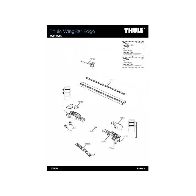 Correa Thule Wingbar Edge 7204 / 958 (1 unidad)