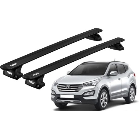 Barras THULE EVO WingBar para autos HYUNDAI Santa Fe 2013 a 2018 negro