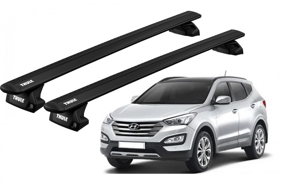 Barras THULE EVO WingBar para autos HYUNDAI Santa Fe 2013 a 2018 negro